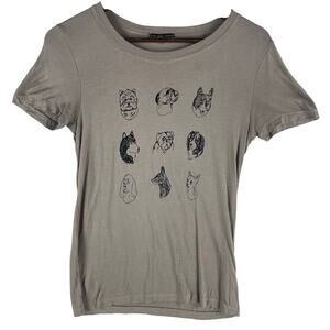 Truly Madly Deeply Womens Dog Breeds Graphic T-Shirt XS Taupe Modal